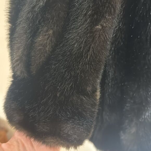 Vtg 70s grandella II ladies button up chocolate brown fur coat size 12 - Picture 9 of 15